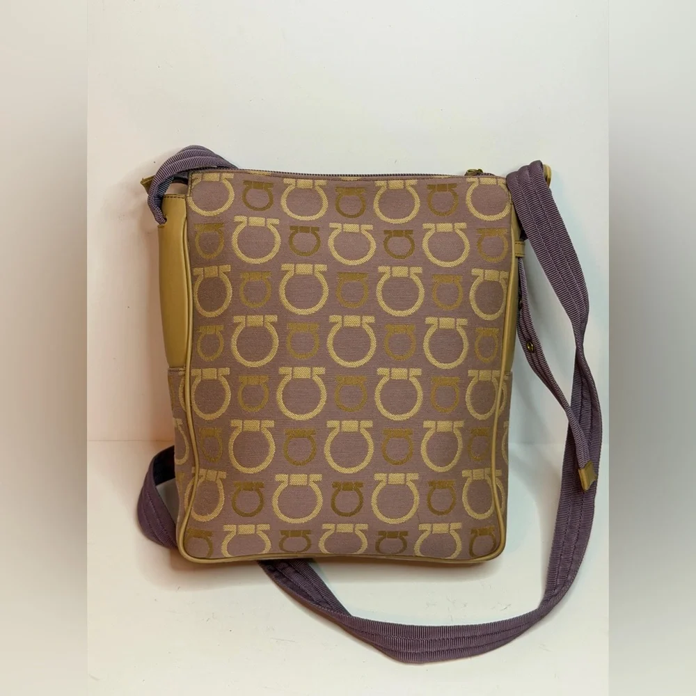 Salvatore Ferragamo Ferra Camera Gancini Canvas Crossbody Bag - Picture 6 of 13